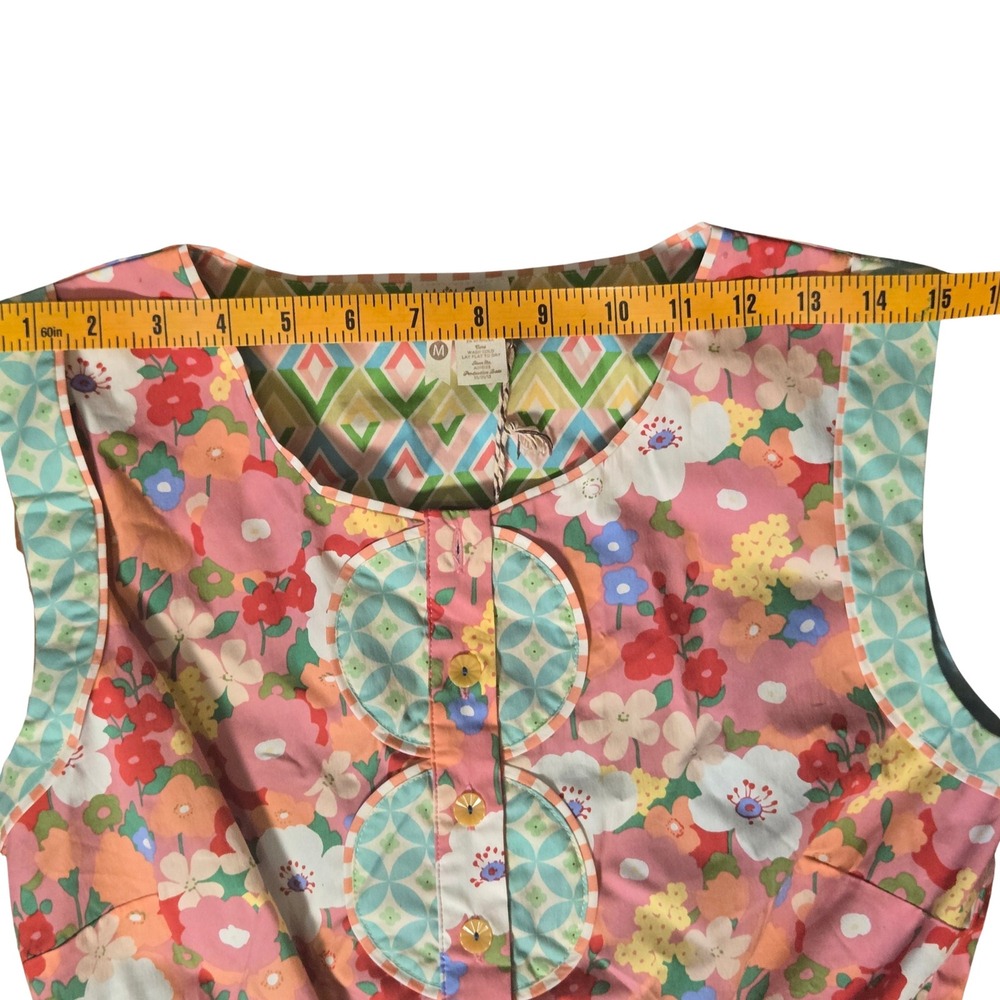 Matilda Jane Girls Pink Floral Sleeveless Dress Scalloped Button Front Size M - Picture 9 of 14